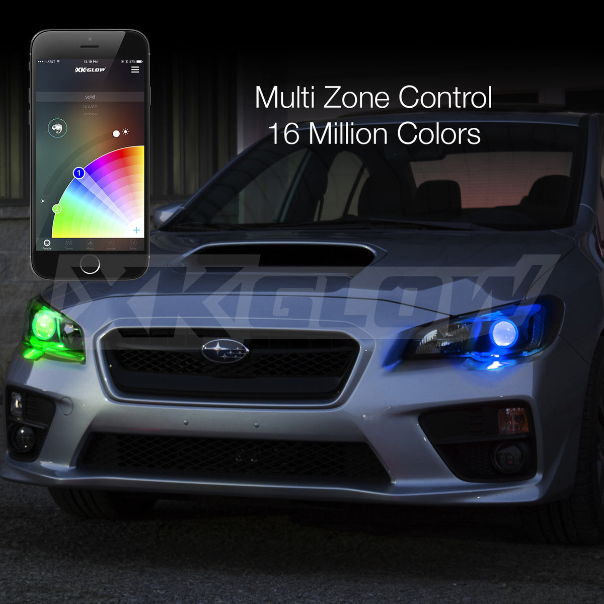 XKGlow RGB Devil Eye Kit for Headlights w/ Xkchrome Smartphone App