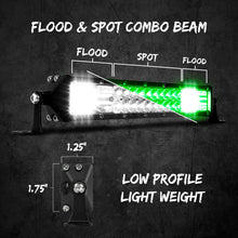 Load image into Gallery viewer, XKGlow 2-in-1 LED Light Bar w/ White &amp; Hunting Green Flood &amp; Spot Work Light + Free Wiring Harness [3 Year Warranty] 10/ 20/ 30 Inches - 10 Inches Alternate Image