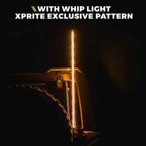Xprite 4ft CB Radio Antenna with Spiral LED Whip Light - Amber or RGB