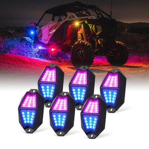 Xprite Multi-Color LED RGB + Pure White Rock Lights