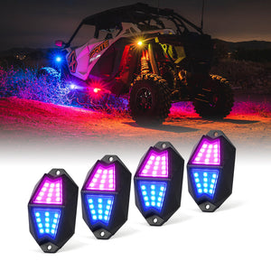 Xprite Multi-Color LED RGB + Pure White Rock Lights