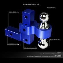 Load image into Gallery viewer, DNA 6" Drop Adjustable Dual Ball Trailer Towing Hitch with Black / Blue / Gold / Silver / Red Finish - Black Alternate Image