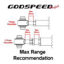 Load image into Gallery viewer, Godspeed Camber Kit for BMW X5 E70 / F15 (2006-2018) X6 E71 / E72 / F16 (2008-2019) Front Camber Arms with Spherical Bearing Ball Joints Alternate Image