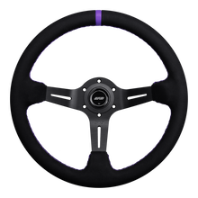 Load image into Gallery viewer, DND Alcantara Race Steering Wheel (75mm deep, 350mm) 6 bolt Black / Purple / Blue / Red / Gray / Tan Alternate Image