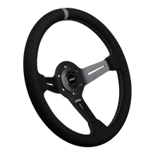 Load image into Gallery viewer, DND Alcantara Race Steering Wheel (50mm deep, 350mm) 6 Black / Purple / Blue / Red / Gray Alternate Image