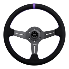 Load image into Gallery viewer, DND Alcantara Race Steering Wheel (50mm deep, 350mm) 6 Black / Purple / Blue / Red / Gray Alternate Image