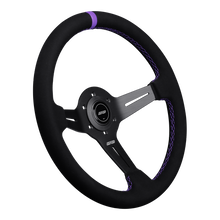 Load image into Gallery viewer, DND Alcantara Race Steering Wheel (50mm deep, 350mm) 6 Black / Purple / Blue / Red / Gray Alternate Image