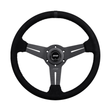 Load image into Gallery viewer, DND Alcantara Race Wheel (30mm deep, 330mm) 6 bolt Purple / Red / Gray / Black Alternate Image