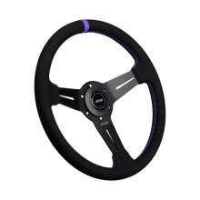 Load image into Gallery viewer, DND Alcantara Race Wheel (30mm deep, 330mm) 6 bolt Purple / Red / Gray / Black Alternate Image