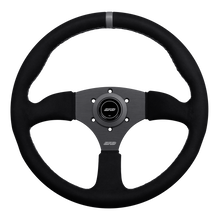 Load image into Gallery viewer, DND Alcantara Touring Steering Wheel (50mm Depth) 6-bolt - Purple / Red / Gray Alternate Image