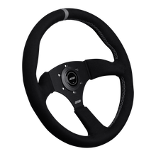 Load image into Gallery viewer, DND Alcantara Touring Steering Wheel (50mm Depth) 6-bolt - Purple / Red / Gray Alternate Image