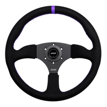 Load image into Gallery viewer, DND Alcantara Touring Steering Wheel (50mm Depth) 6-bolt - Purple / Red / Gray Alternate Image