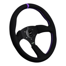 Load image into Gallery viewer, DND Alcantara Touring Steering Wheel (50mm Depth) 6-bolt - Purple / Red / Gray Alternate Image