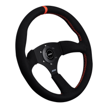 Load image into Gallery viewer, DND Alcantara Touring Steering Wheel (50mm Depth) 6-bolt - Purple / Red / Gray Alternate Image