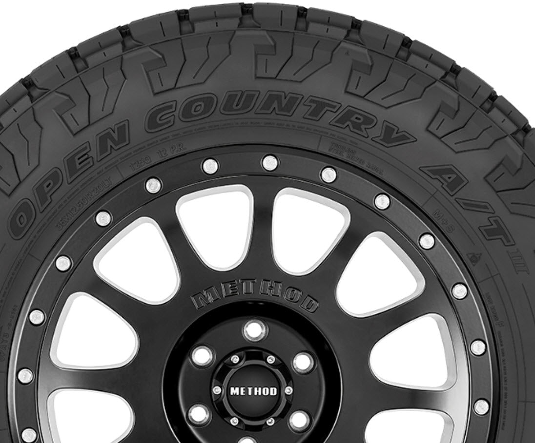 Toyo 17 Open Country A/T 3 Tire (265/70R17 115T) [On/Off-Road All-Terrain]  Black or Outlined White Letters Sidewall