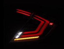 Load image into Gallery viewer, AlphaRex LED Tail lights Honda Civic (16-21) Hatchback Nova Series - Black/Clear - Gloss Black/Clear Alternate Image