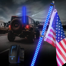 Load image into Gallery viewer, Xprite Spiral Solid Color LED Flag Pole Whip Light - Multiple Length &amp; Light Color Options - 1pc / 4ft / Blue Alternate Image
