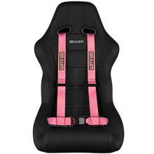 Load image into Gallery viewer, BRAUM Racing Harness (4 Point / 2” Strap) Black / Red / Pink / White / Lime Green Alternate Image