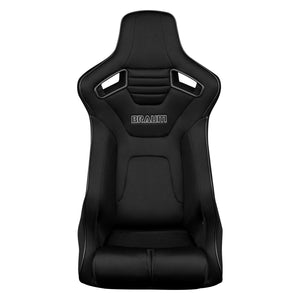 BRAUM Elite-R Fixed Back Bucket Seat [Black Polo Cloth] Black or Red Stitching