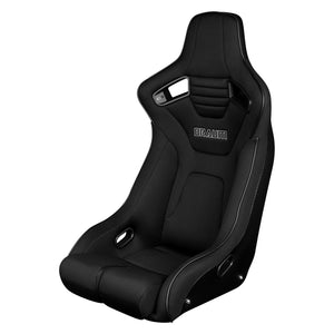 BRAUM Elite-R Fixed Back Bucket Seat [Black Polo Cloth] Black or Red Stitching