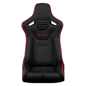 BRAUM Elite-R Fixed Back Bucket Seat [Black Polo Cloth] Black or Red Stitching