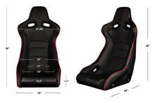 Load image into Gallery viewer, BRAUM Venom-X Fixed Back Bucket Seat [Black Diamond] White or Red Stitching - White Stitching Alternate Image