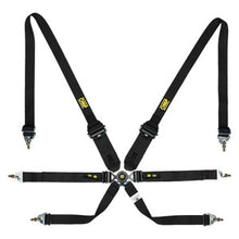 Load image into Gallery viewer, OMP One 2 Racing Harness [FIA 8853-2016 - Pull Up or Down] Black or Red - Pull Up / Black Alternate Image