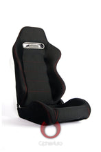 Load image into Gallery viewer, Cipher Auto Race Seats (Pair) Lightweight Reclinable w/ Sliders - Black Cloth w/ Red Stitching Alternate Image