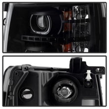 Load image into Gallery viewer, Xtune Projector Headlights Chevy Silverado 1500/2500/3500 (07-13) [Halo DRL - Halogen Model] Black or Chrome w/ Amber Turn Signal - Black Alternate Image