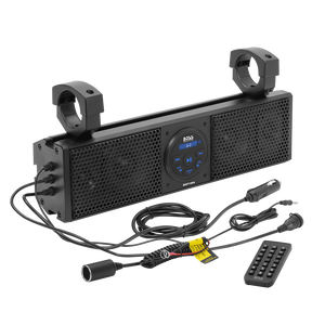 Boss Audio Systems ATV / UTV Bar Mount Soundbar - 4 Inch Speakers/ 1" Tweeters/ Full Range/ IPX5 Weatherproof/ Bluetooth/ Built-in Amplifier/ USB Port - RGB and Non-RGB