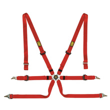 Load image into Gallery viewer, OMP One 2 Racing Harness [FIA 8853-2016 - Pull Up or Down] Black or Red - Pull Up / Red Alternate Image