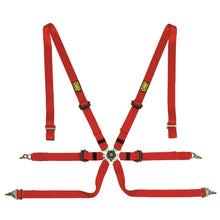 Load image into Gallery viewer, OMP One 2 Racing Harness [FIA 8853-2016 - Pull Up or Down] Black or Red - Pull Up / Red Alternate Image