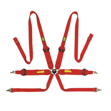 Load image into Gallery viewer, OMP Tecnica Pull Up Racing Harness [FIA 8853-2016] Black or Red - 3" + 2" / Red Alternate Image