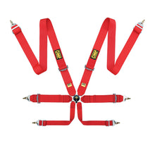 Load image into Gallery viewer, OMP First 3" / 3" + 2" Pull Up Racing Harness [FIA 8853-2016] Black or Red - 3" / Red Alternate Image
