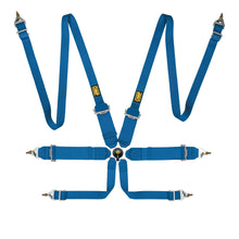Load image into Gallery viewer, OMP First 3" / 3" + 2" Pull Up Racing Harness [FIA 8853-2016] Black or Red - 3" + 2" / Blue Alternate Image