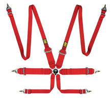 Load image into Gallery viewer, OMP First 3" / 3" + 2" Pull Up Racing Harness [FIA 8853-2016] Black or Red - 3" + 2" / Red Alternate Image