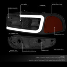 Load image into Gallery viewer, DNA Headlights for GMC Yukon (2000-2006) Yukon XL 1500 (2001-2006) with C-Shaped LED DRL and Black or Chrome Housing Alternate Image