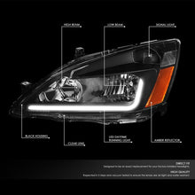 Load image into Gallery viewer, DNA Headlights for Honda Accord (2003-2007) with LED DRL - Black or Chrome Housing Alternate Image