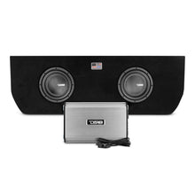 Load image into Gallery viewer, DS18 dual 10-inch loaded subwoofer enclosure and amplifier for 2022-2026 Toyota Tundra Alternate Image