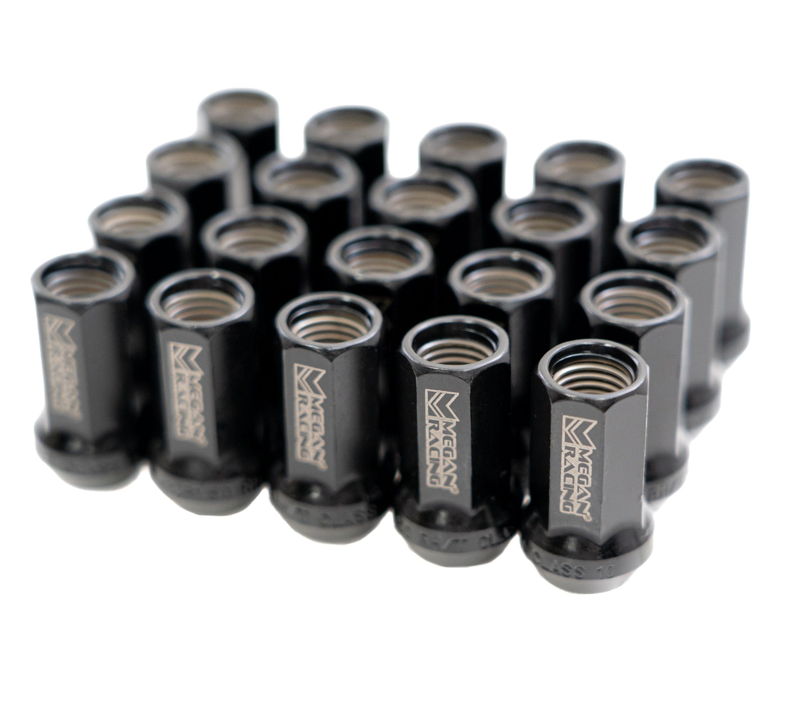 Megan Racing Lug Nuts (12x1.25 or 12x1.5 Black) 20 Open End Extended 7