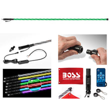 Load image into Gallery viewer, Boss Audio Systems ATV Whip Antenna - 24"/ 48"/ 72", 360° RGB Multicolor LED (Red, Green, Blue), 20 Color Modes, 15 Brightness Levels, Marine Rated Weatherproof IP67 - 24" Alternate Image