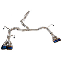 Load image into Gallery viewer, EOS muffler-delete catback exhaust with quad burnt blue tips for 2015-2021 Subaru WRX and WRX STI Alternate Image
