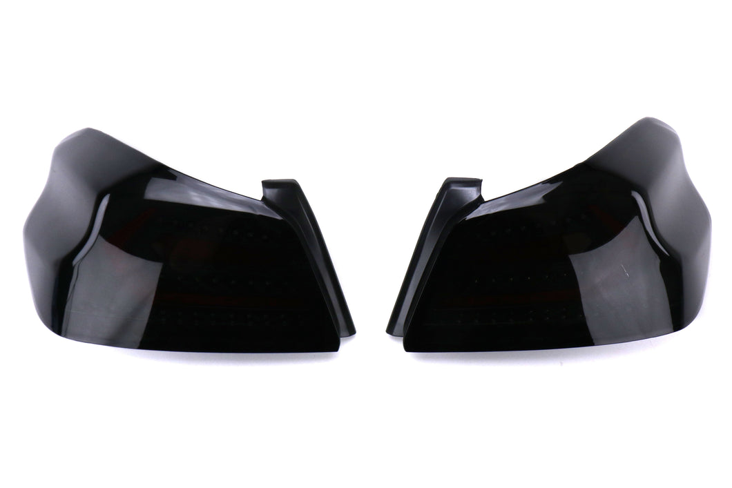 OLM Evolution Tail Lights Subaru WRX / WRX STI (15-21) Smoked Lens / Black Housing / Red Bar