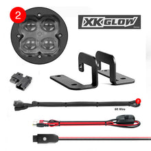 Load image into Gallery viewer, XKGlow 2pc Round XKchrome 20w LED Cube Light w/ RGB Accent Light Kit - Driving Beam [w/ Controller &amp; Fog Mount] - Driving/ Flood/ Fog/ Spot Beam - Flood w/ Controller &amp; Fog Mount Alternate Image