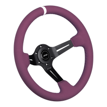 Load image into Gallery viewer, DND Full Color Alcantara Race Steering Wheel (75mm deep, 350mm) 6 bolt Purple / Red / Gray / Blue Alternate Image