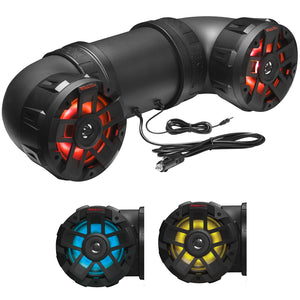 Boss Audio ATV UTV Weatherproof Sound System - Bluetooth, Built-in Amplifier, 4"-8" Full Range Speakers, Tweeters, Multi-Color Illumination, IPX5 Rated