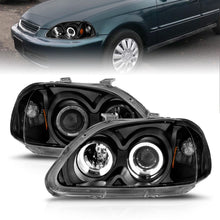 Load image into Gallery viewer, Anzo Projector Headlights Honda Civic EK (96-98) Black Housing w/ LED Halo Alternate Image