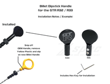 Load image into Gallery viewer, ZSPEC Dipstick Handle for Nissan GTR R32/R33 RB26, Billet, Black, w/ Hex Key - Black - BLANK Alternate Image