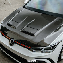 Load image into Gallery viewer, SEIBON Carbon Fiber Hood VW Golf MK8 (2022) OEM / DV / TM Style - DV Style Alternate Image