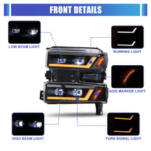 Load image into Gallery viewer, Winjet Projector Headlights for Chevy Silverado 1500 (2019-2022) Full LED with Sequential Turn Signal, DRL - Matte Black Housing CHRNG0705JI-BC-D3 Alternate Image